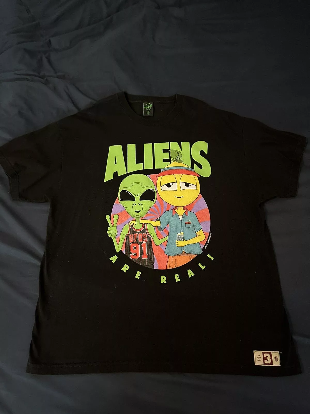 Lyrical Lemonade Short Sleeve T Shirts Lyrical Lemonade Aliens Are Real Tee (Rare) Size 2XL Black