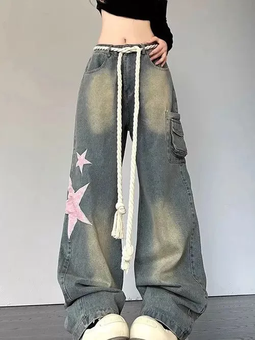 Individualized Shirts Jeans Individualized Shirts Baggy Jeans Streetwear Vintage Blue Avant-Garde