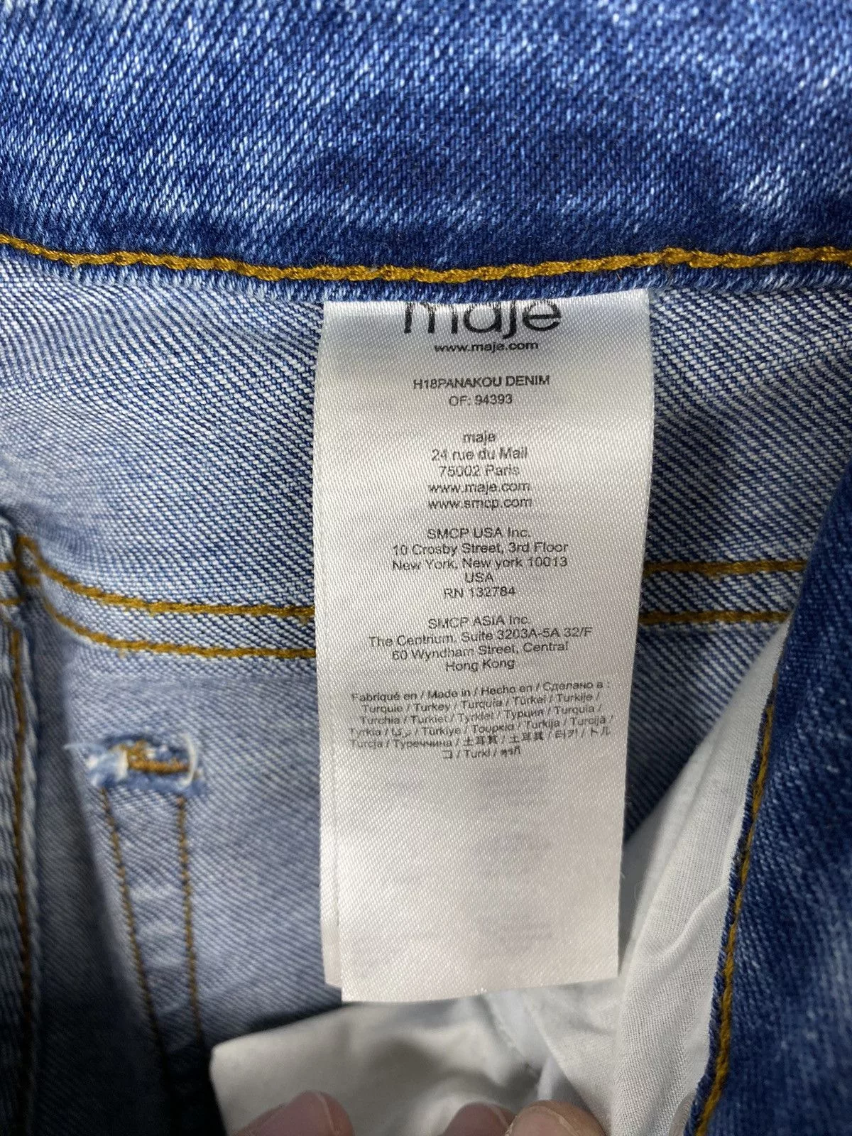 Maje Jeans Maje Paris Slim Jeans size 34 Fringed Blue