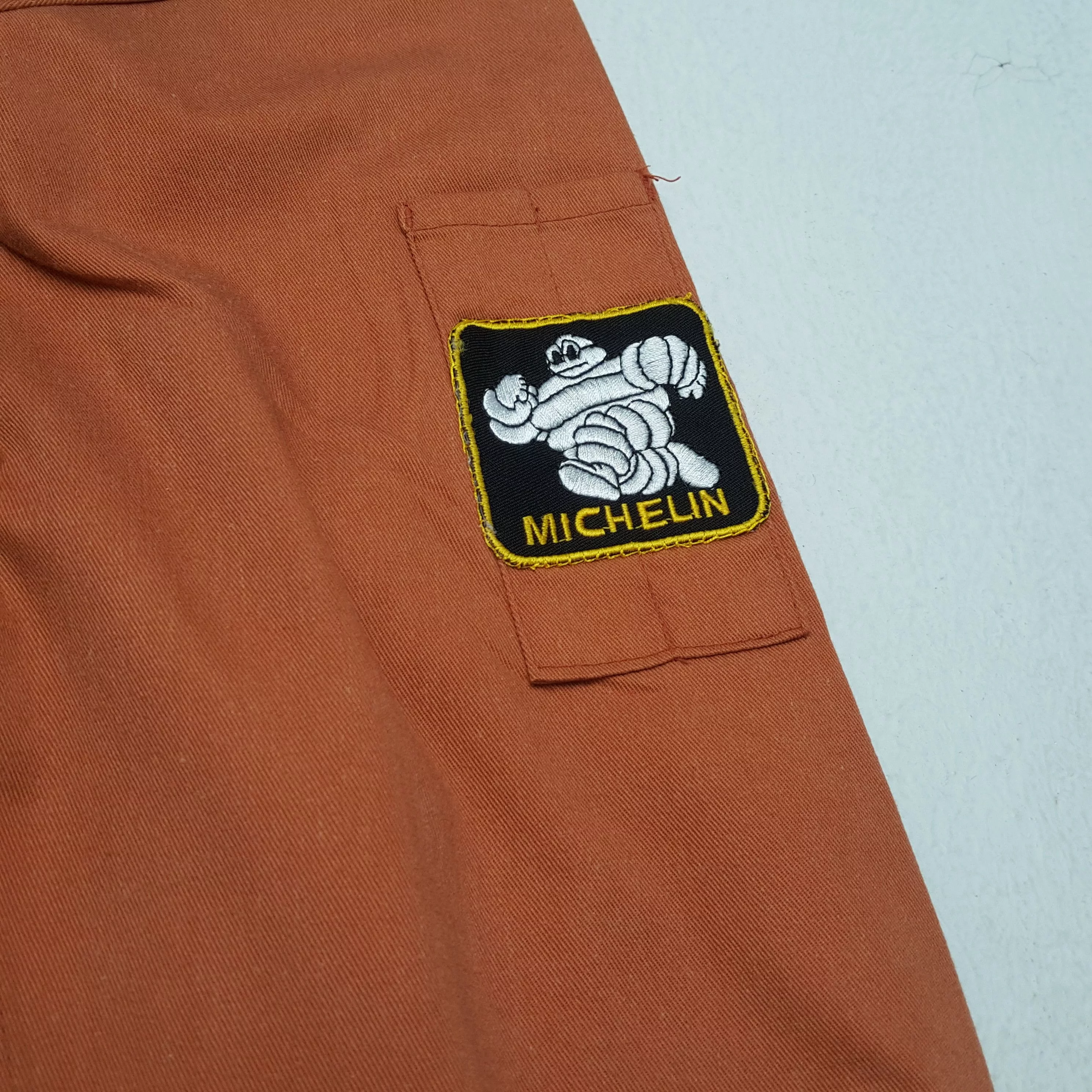 Nirvana Light Jackets Nirvana × Vintage Vintage NIRVANA MICHELIN Japanese Style Coverall Jacket Orange