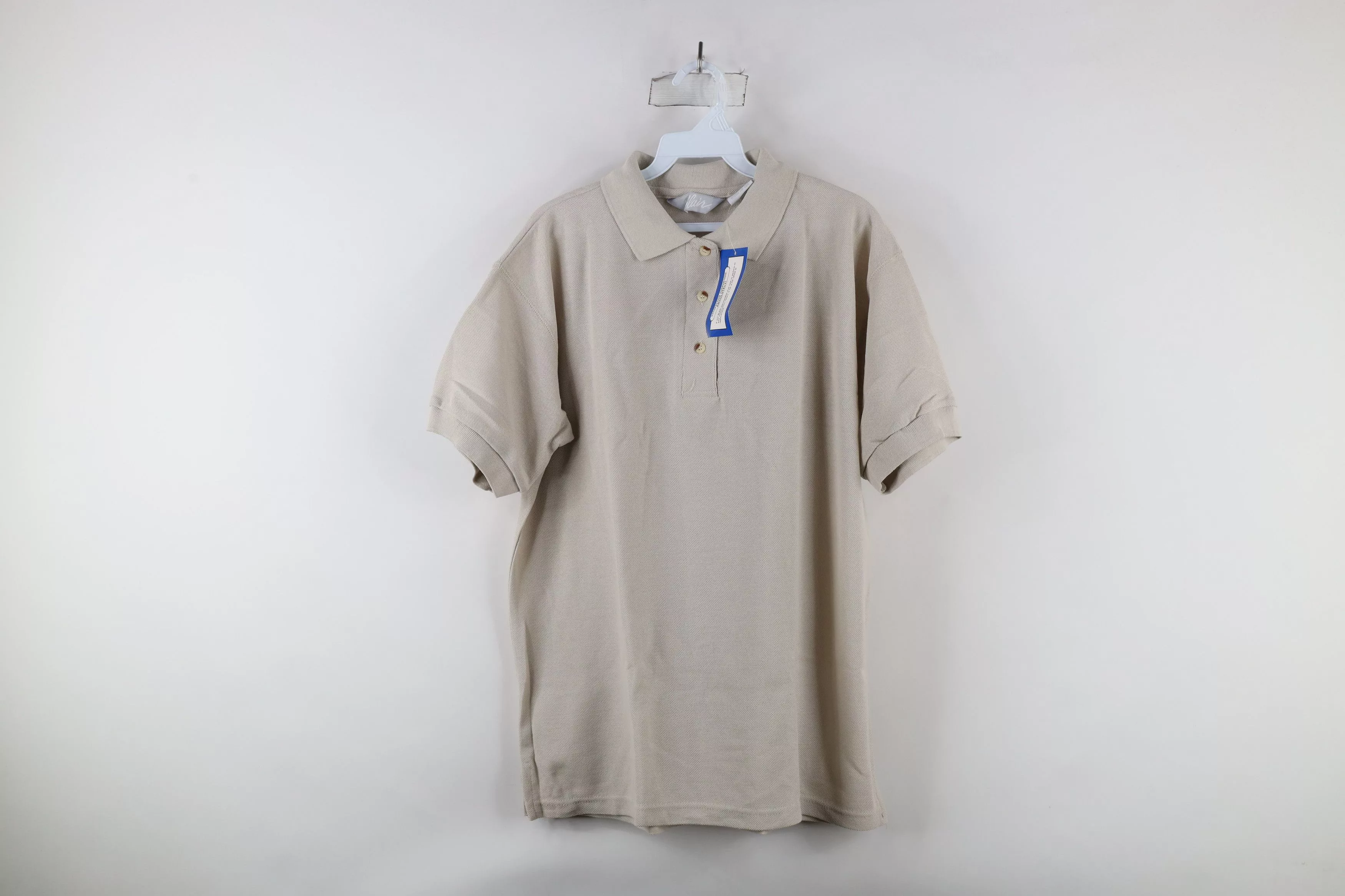Vintage Polos Deadstock Vintage 90s Streetwear Collared Golf Polo Shirt Beige