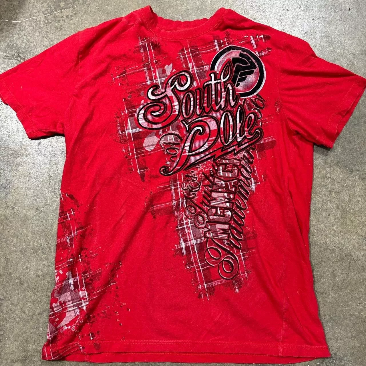 Southpole Short Sleeve T Shirts Super sick Y2K red graffiti Southpole Tee
