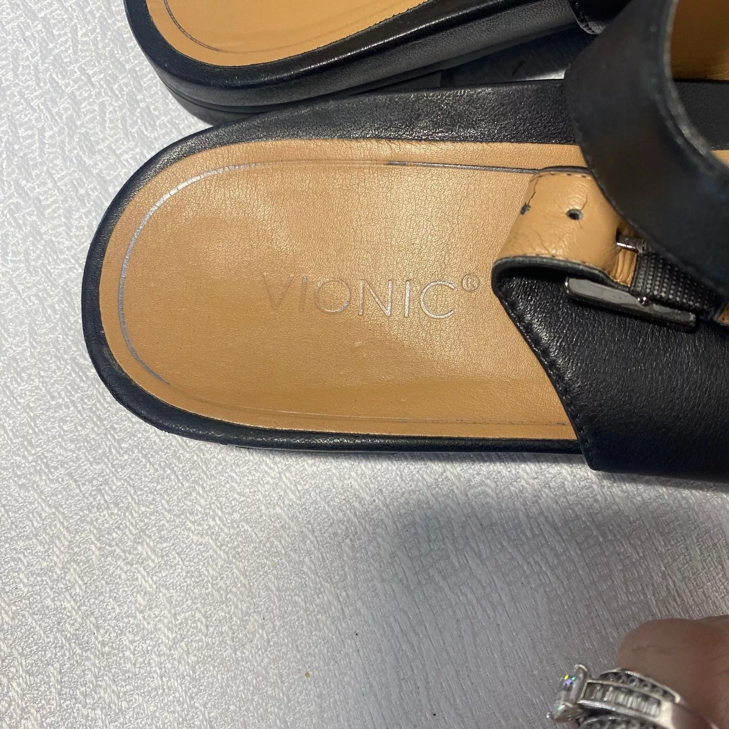 Vionic Flats Vionic Black Jade Npa Womens Leather Slip On Slingback sz 11