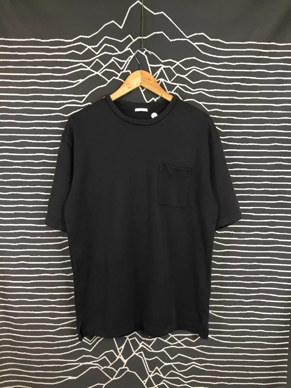 GU Short Sleeve T Shirts GU × Japanese Brand GU Plain Single Pocket Essential Tee Black Streetwear