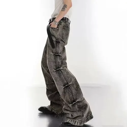 Designer Denim Designer Black washed Distressed jeans Opium style