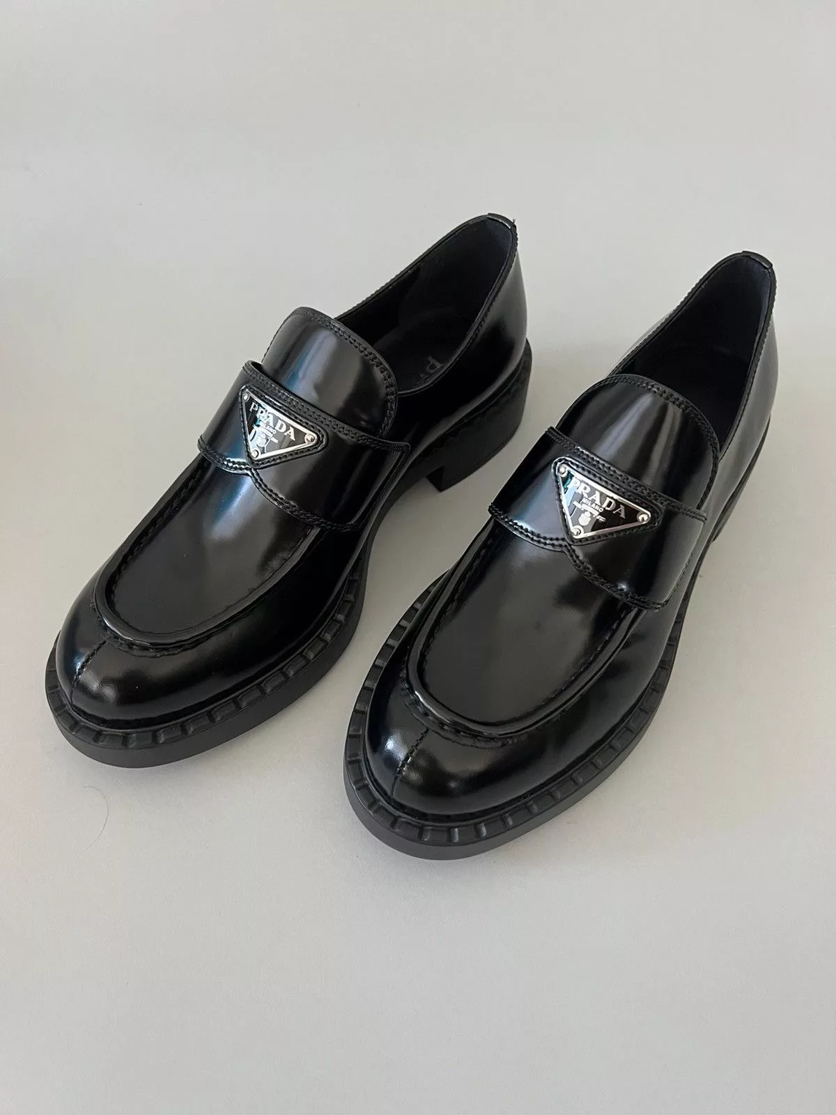 Prada Flats Prada Brushed Loafers Black