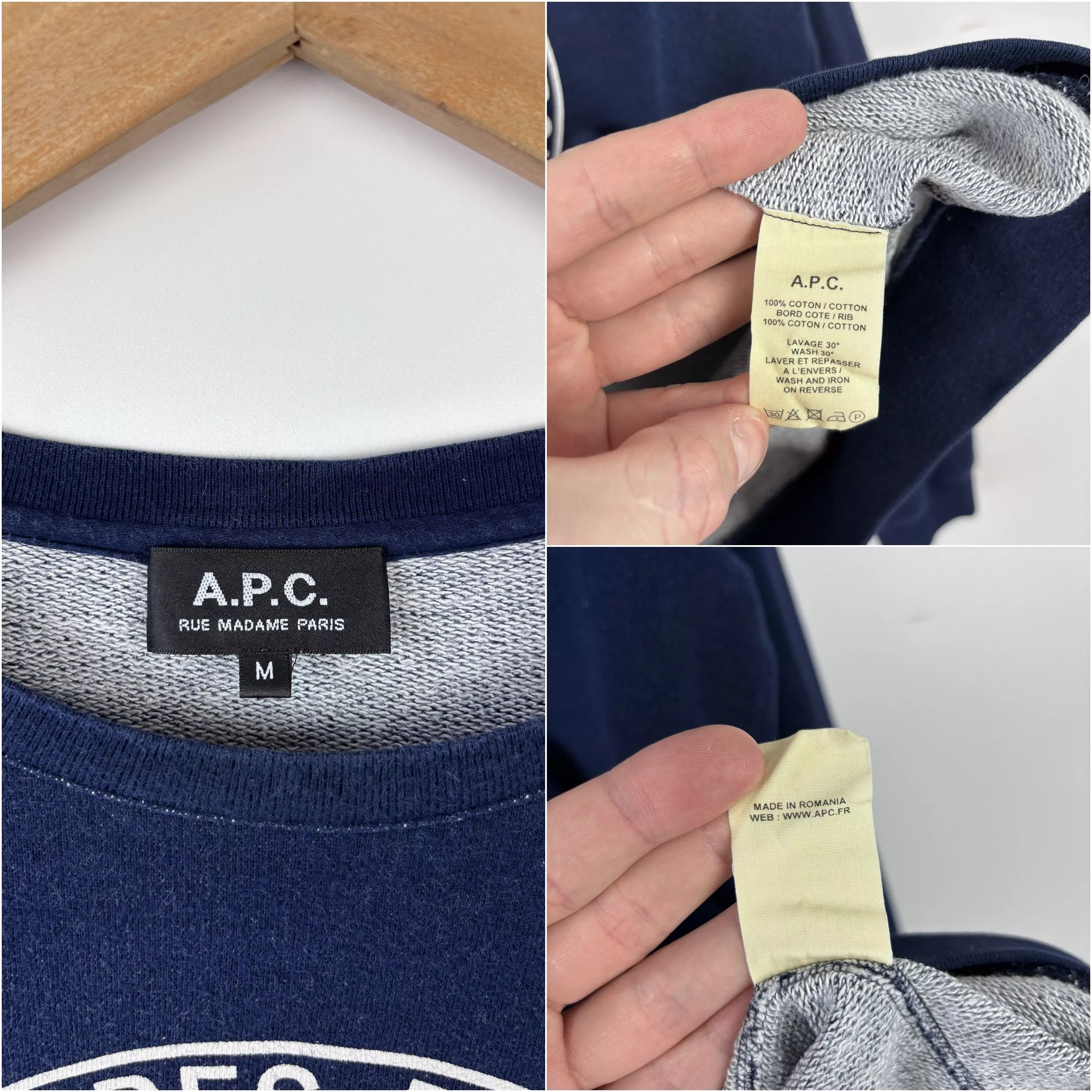 A.P.C. Sweatshirts Womens A.P.C. Longsleeve Sweatshirt Pullover Blue Size M
