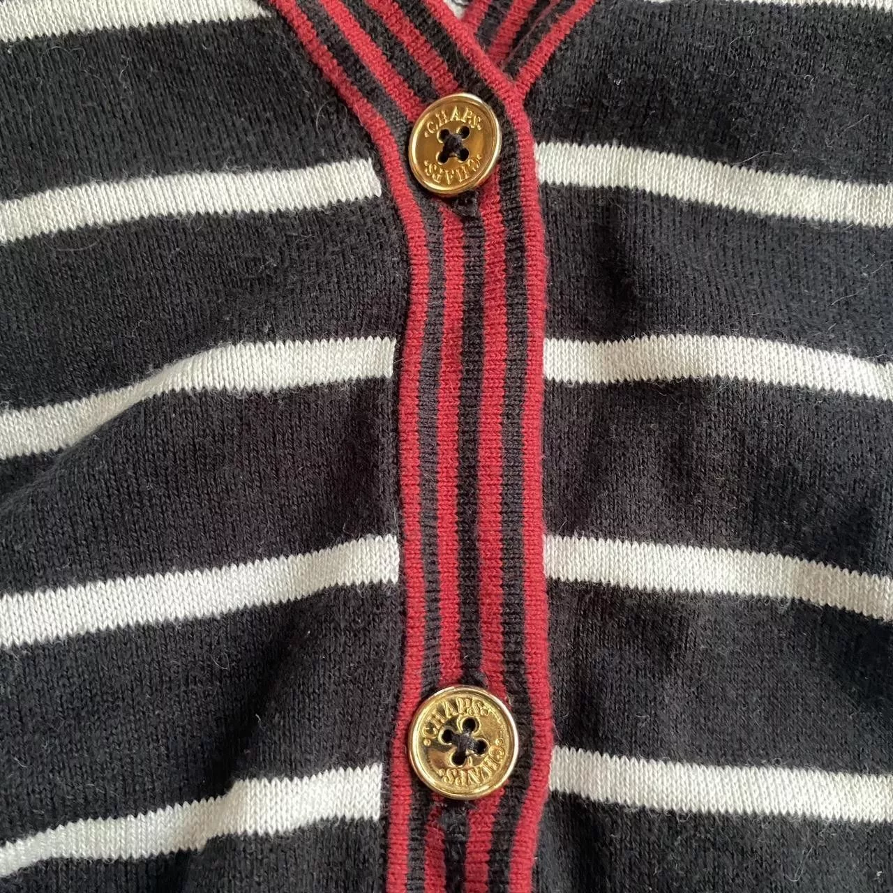 Chaps Button Ups Chaps button up stripped sweater Black