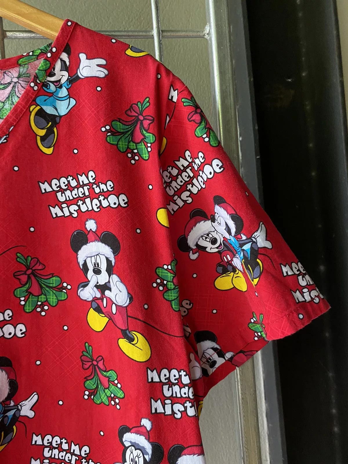 Mickey Mouse Blouses Mickey Mouse vintage v neck blouse Red