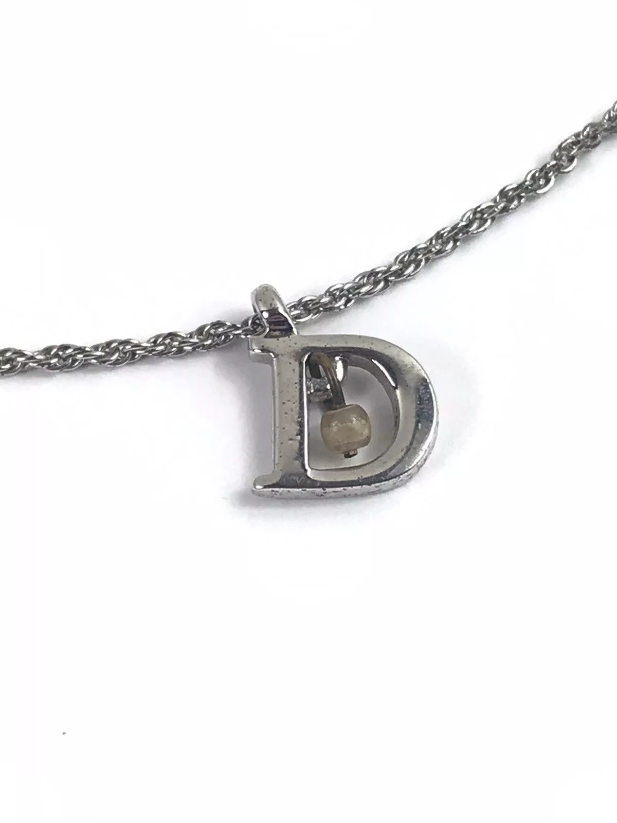 Dior Necklaces Dior D with Pearl Silver