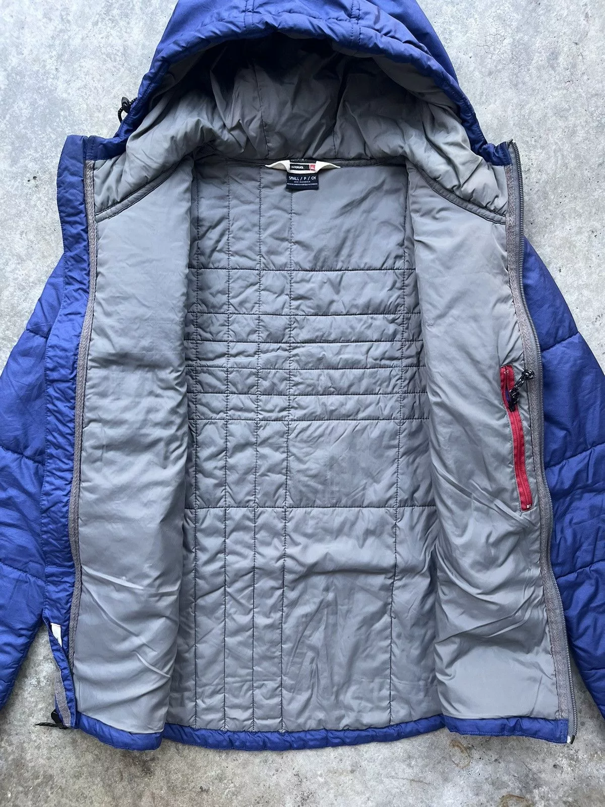 Quiksilver Light Jackets Quiksilver quicksilver puffer jacket hoodie Blue Vintage