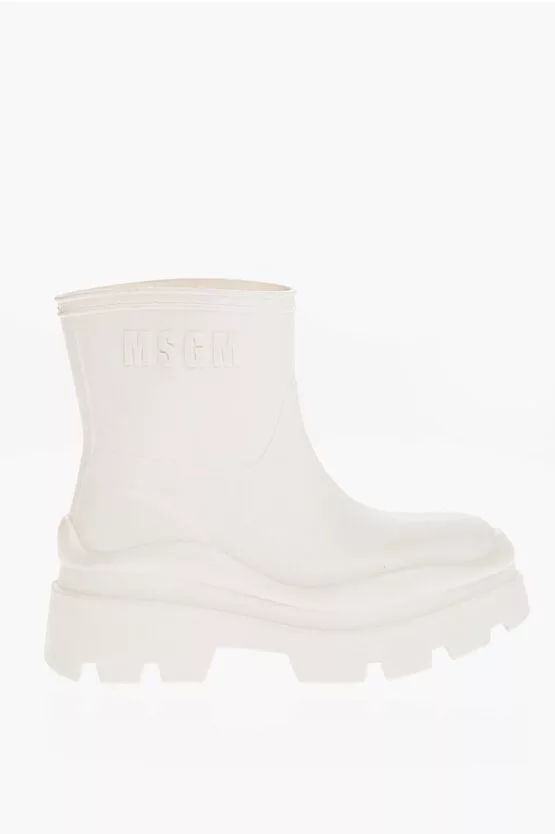 MSGM Boots MSGM og1mm0724 Carrion Sole Rubber Boots in White