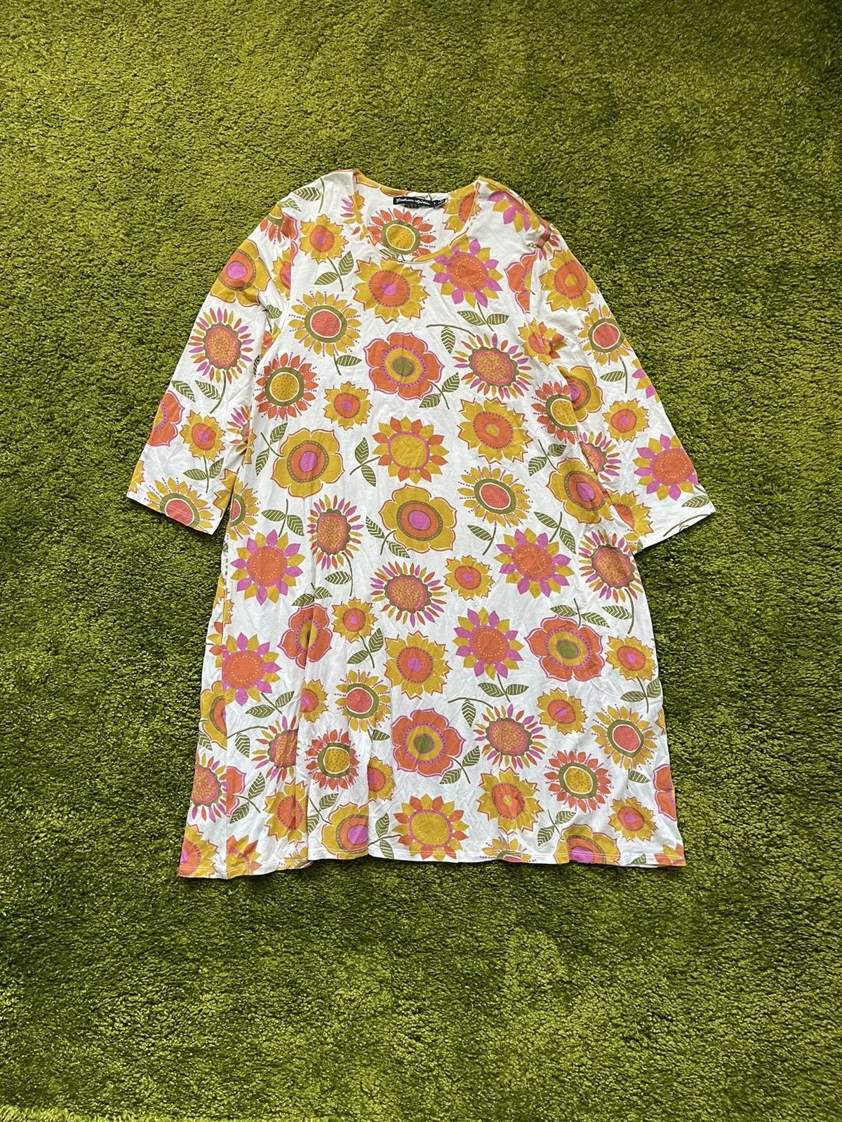 Designer Midi Dresses Designer Gudrun Sjoden avant garde floral pattern dress White Avant-Garde