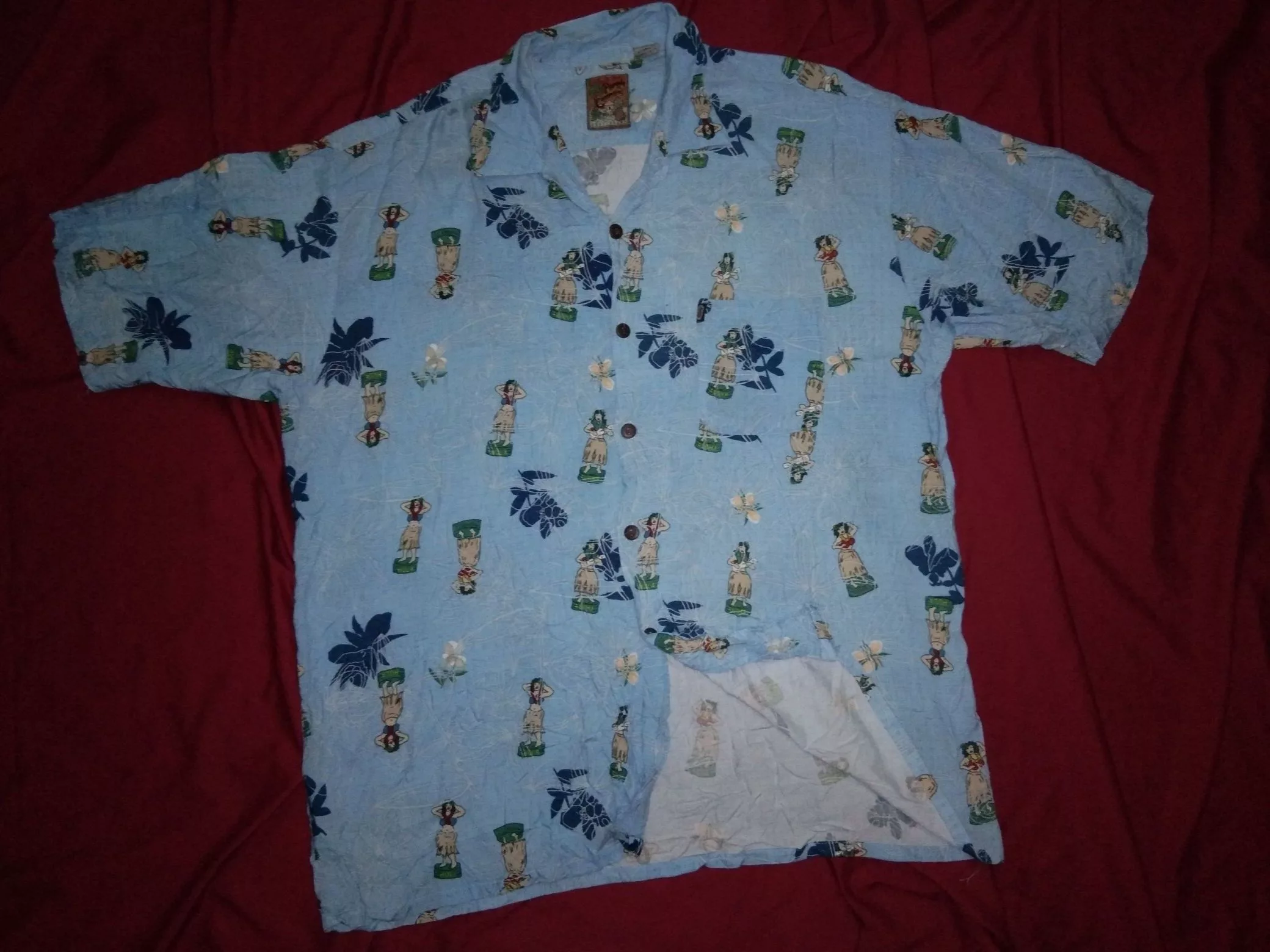 Pineapple Connection Shirts Button Ups Pineapple Connection Hawaii Hawaiian button shirt Blue Vintage