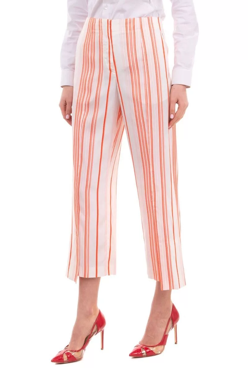 Jil Sander Pants Jil Sander Silk Trousers Striped Cropped Made In Italy Multi