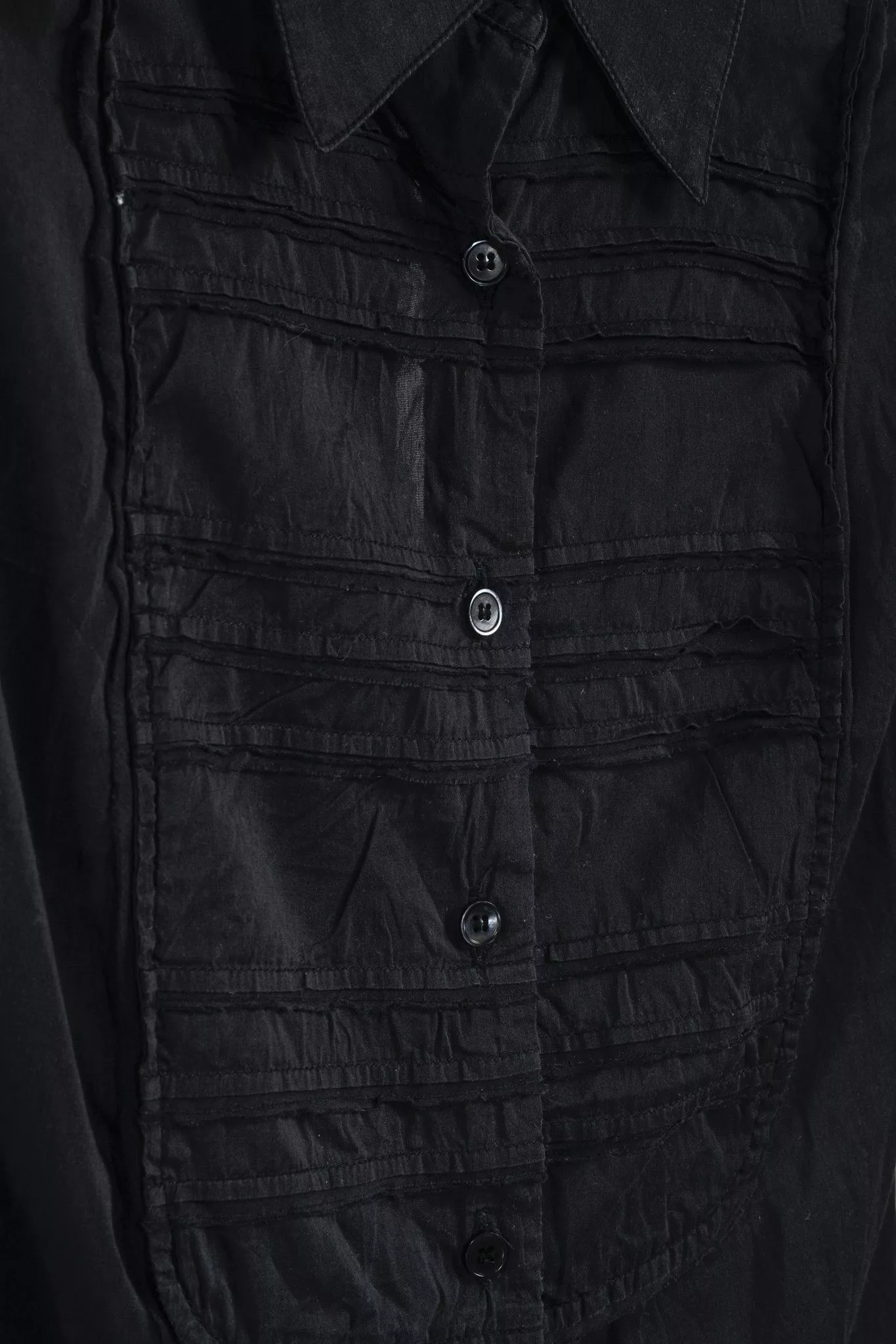 Miu Miu Blouses Miu Miu 2006 Grey Pleated Cotton Shirt Black