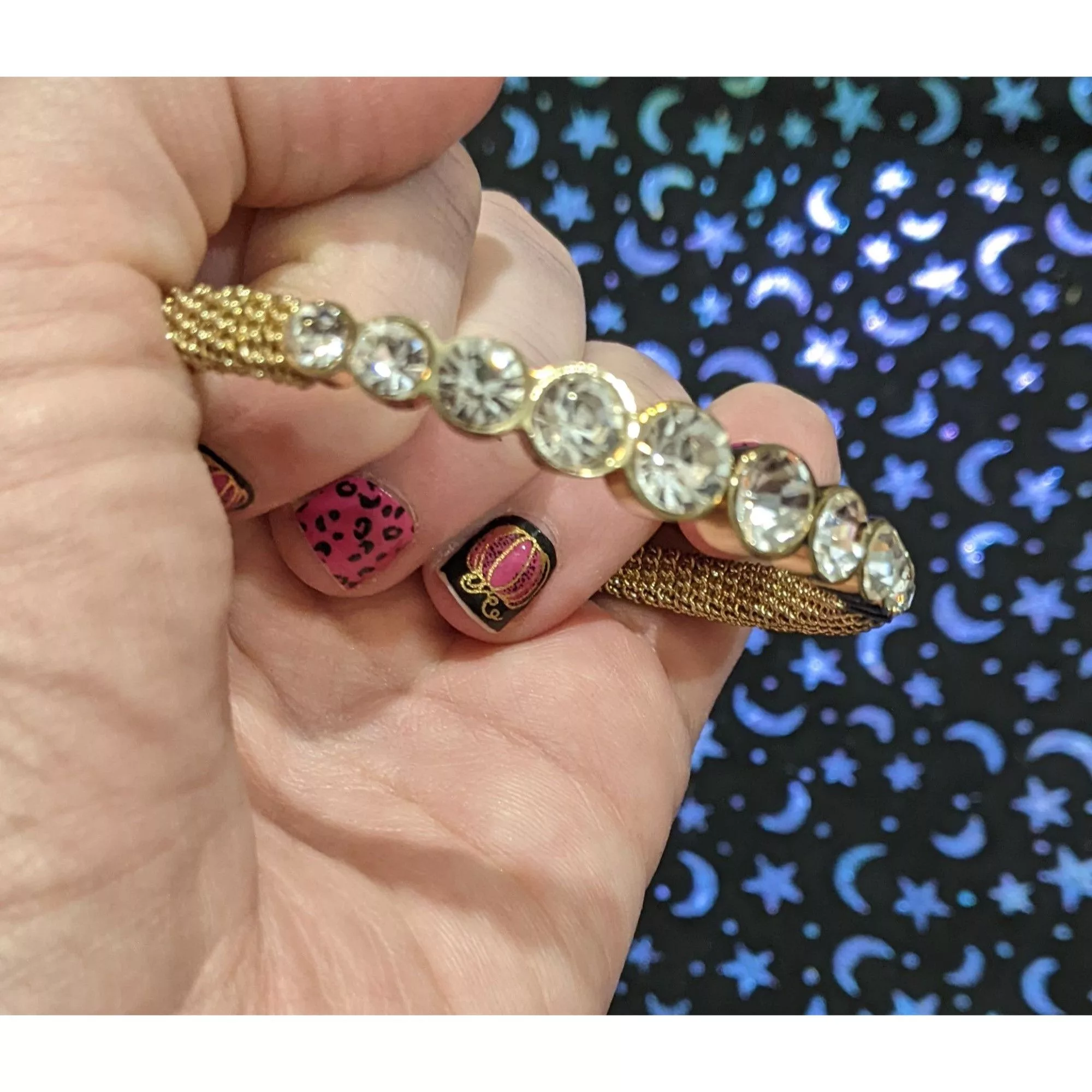 Other Bracelets Other Gold Rhinestone Gemmed Statement Bracelet