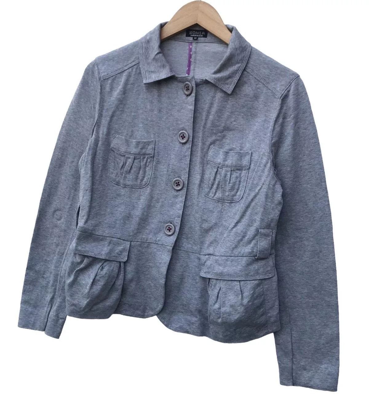 Sonia Rykiel Sweaters Sonia Rykiel Grey Multipocket Coat Gray