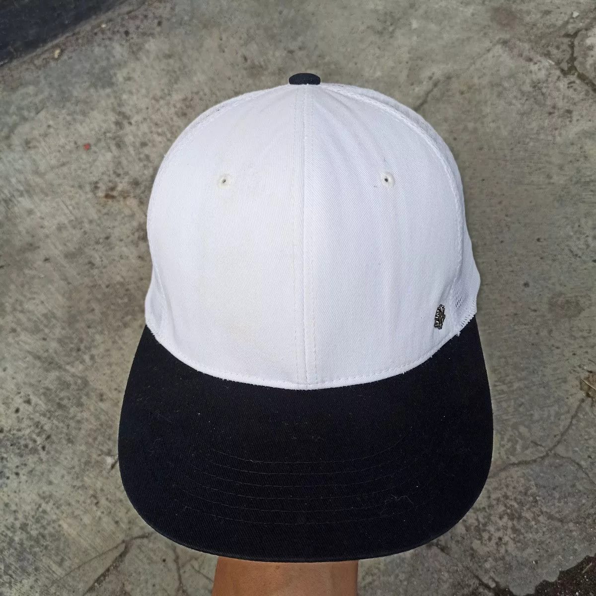 Unsound Rags Hats Unsound Rags SICK oversize trucker hat by mqum with gothic logo pin White Vintage