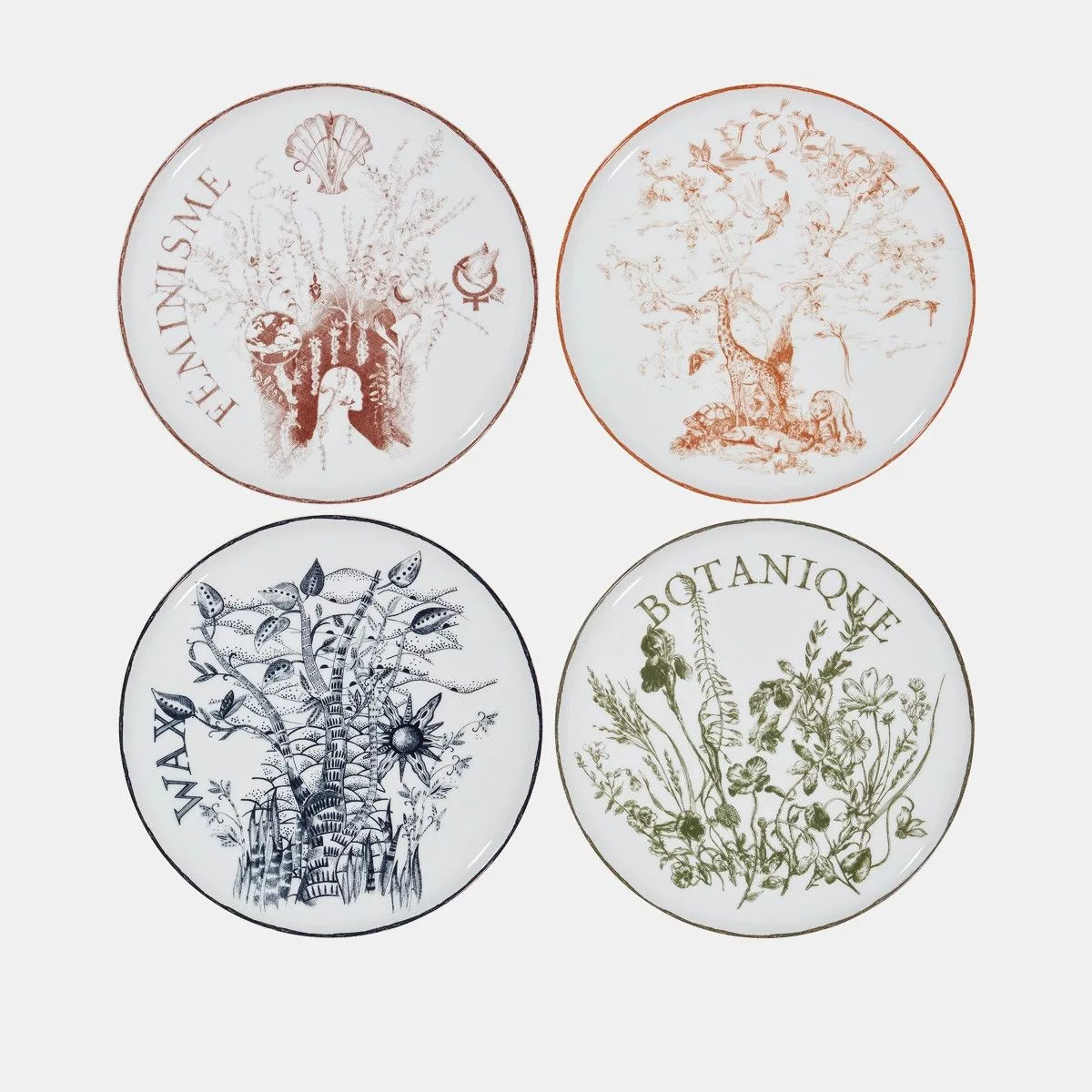 Dior Miscellaneous Dior o1bcso1str0624 Size: OS / 4 Set Dessert Plates in Multicolor