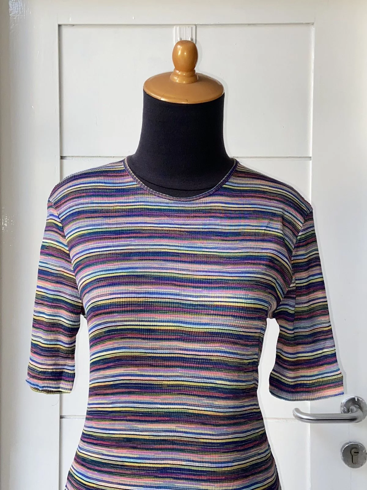 Missoni Short Sleeve T Shirts MISSONI SPORT Striped T-shirt Pink
