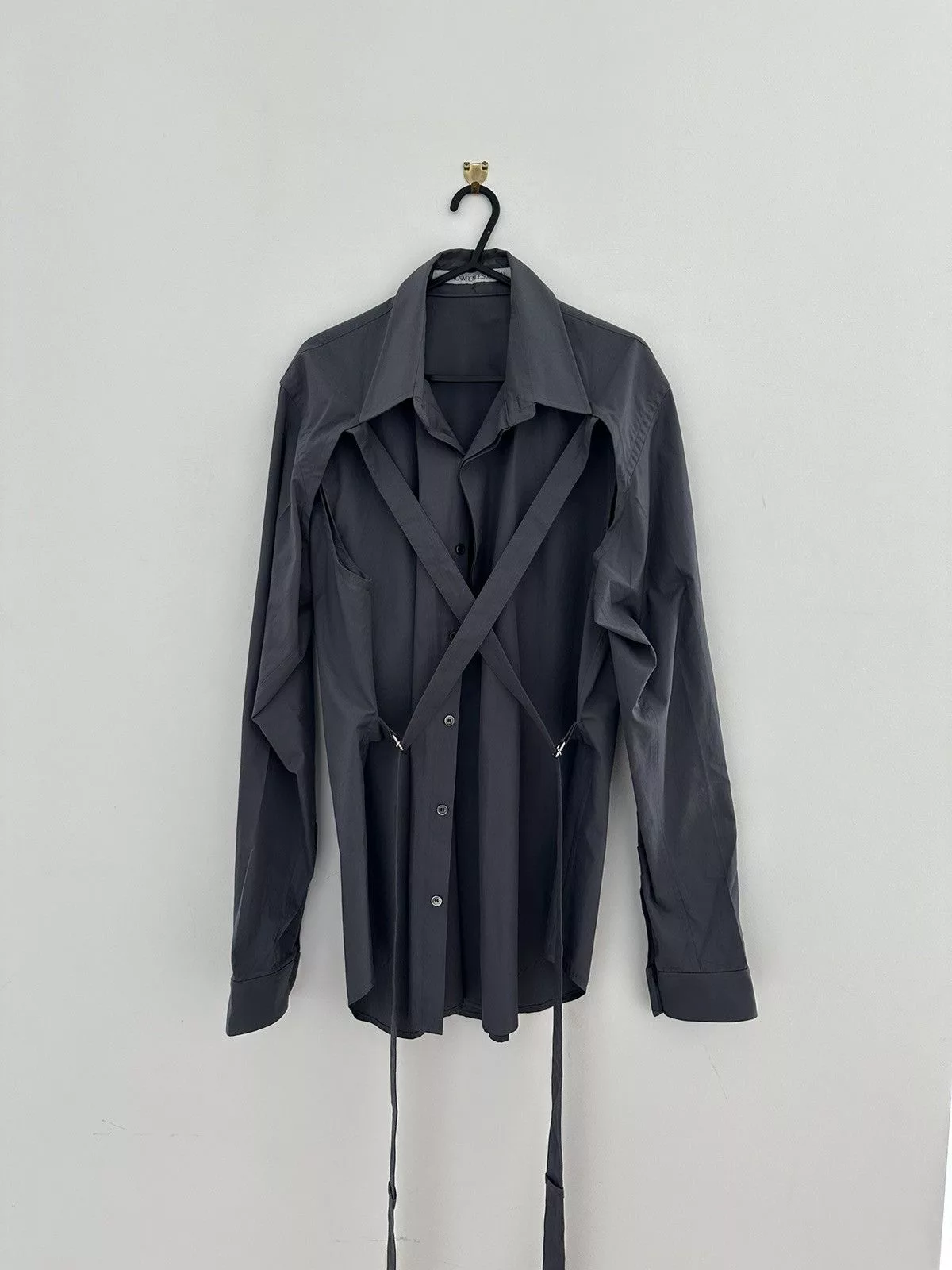JOHN LAWRENCE SULLIVAN Shirts Button Ups John Lawrence Sullivan SS22 Cross-tie restraint shirt Gray
