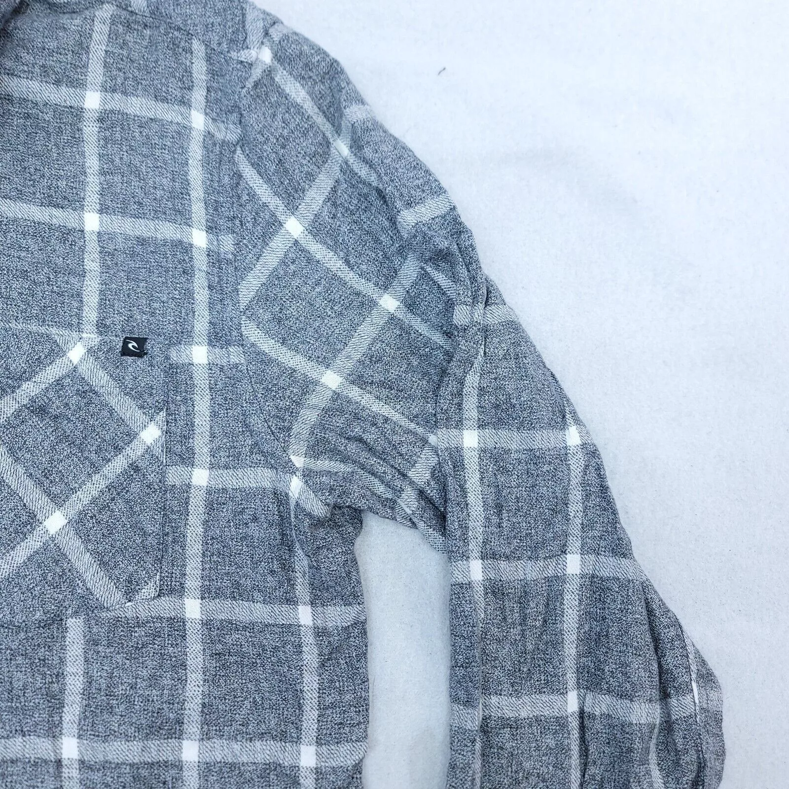 Rip Curl Shirts Button Ups Rip Curl Ripcurl Windowpane Flannel Shirt Mens Size XL Gray White