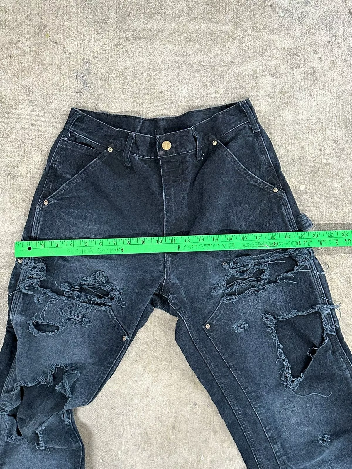 Carhartt Casual Pants Carhartt × Vintage Vintage Y2K 00s Carhartt Thrashed Distressed Double Knees Black Streetwear