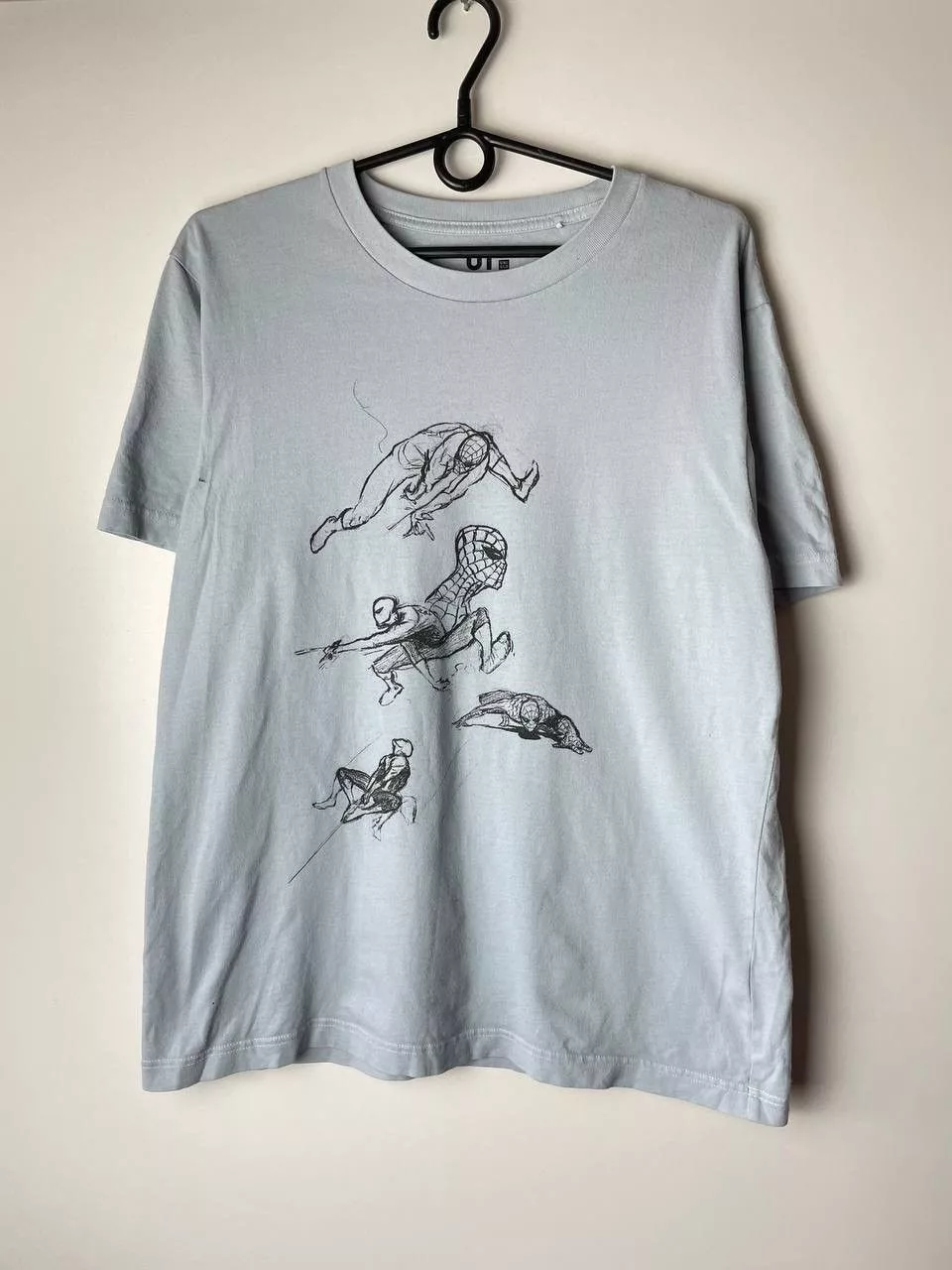 Marvel Comics Short Sleeve T Shirts Marvel Comics × Vintage Spider Man Marvel Comics Uniqlo t-shirts size L Blue