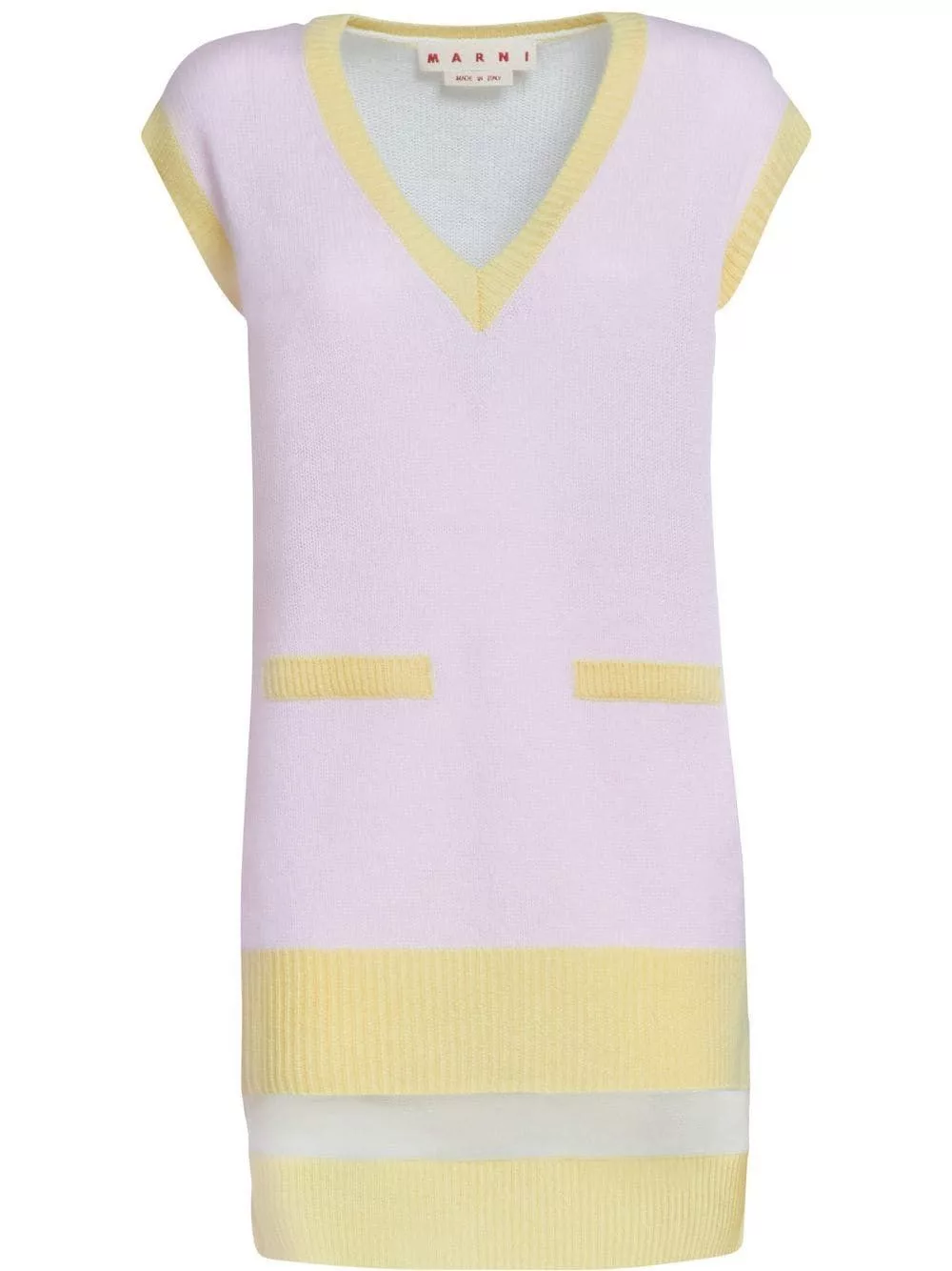 Marni Sweaters Marni o1srvl11e0624 Crewneck in Pink/Yellow Multi
