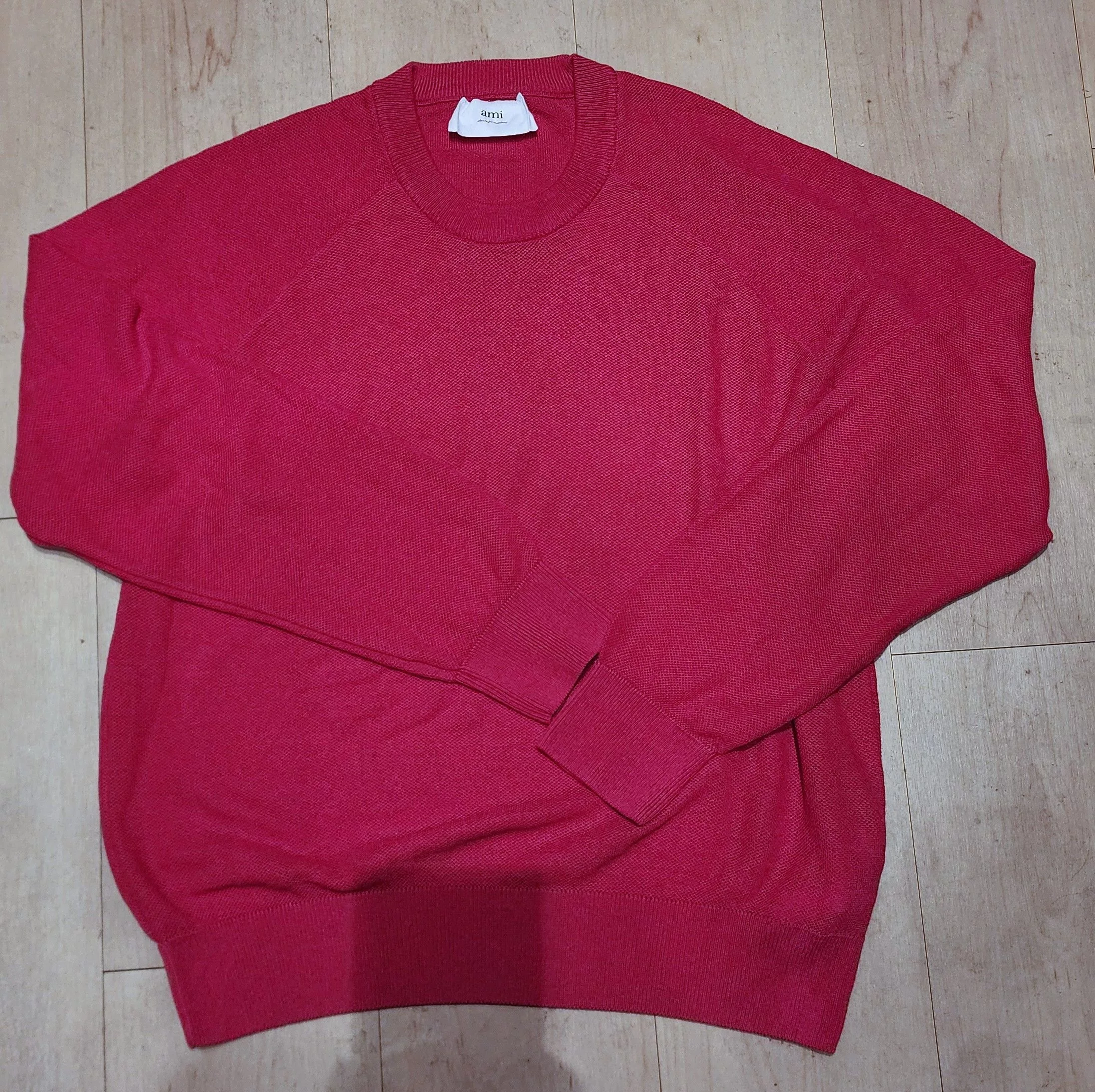AMI Sweaters Knitwear AMI PARIS PINK FUCHSIA COTTON SWEATER XL