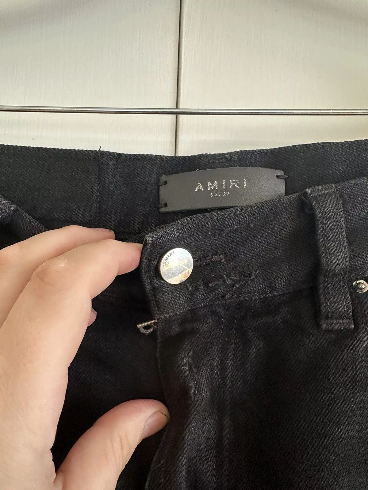 Amiri Shorts Amiri Black distressed denim shorts