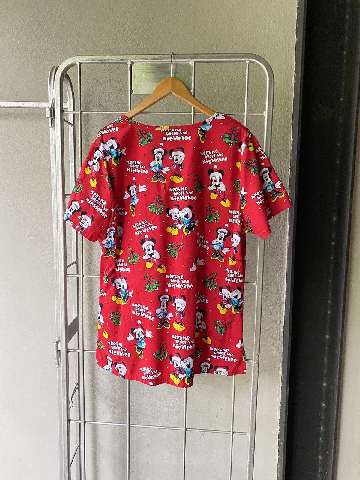 Mickey Mouse Blouses Mickey Mouse vintage v neck blouse Red