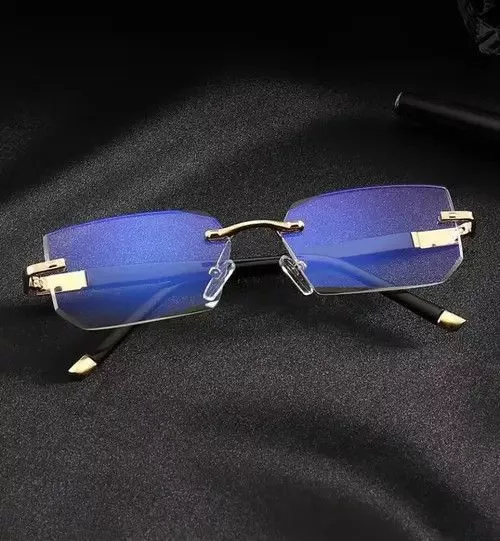 Other Sunglasses Other Luxury Eyeglass Frames Rimless Eyewear Diamond Cutting lens Gold Streetwear