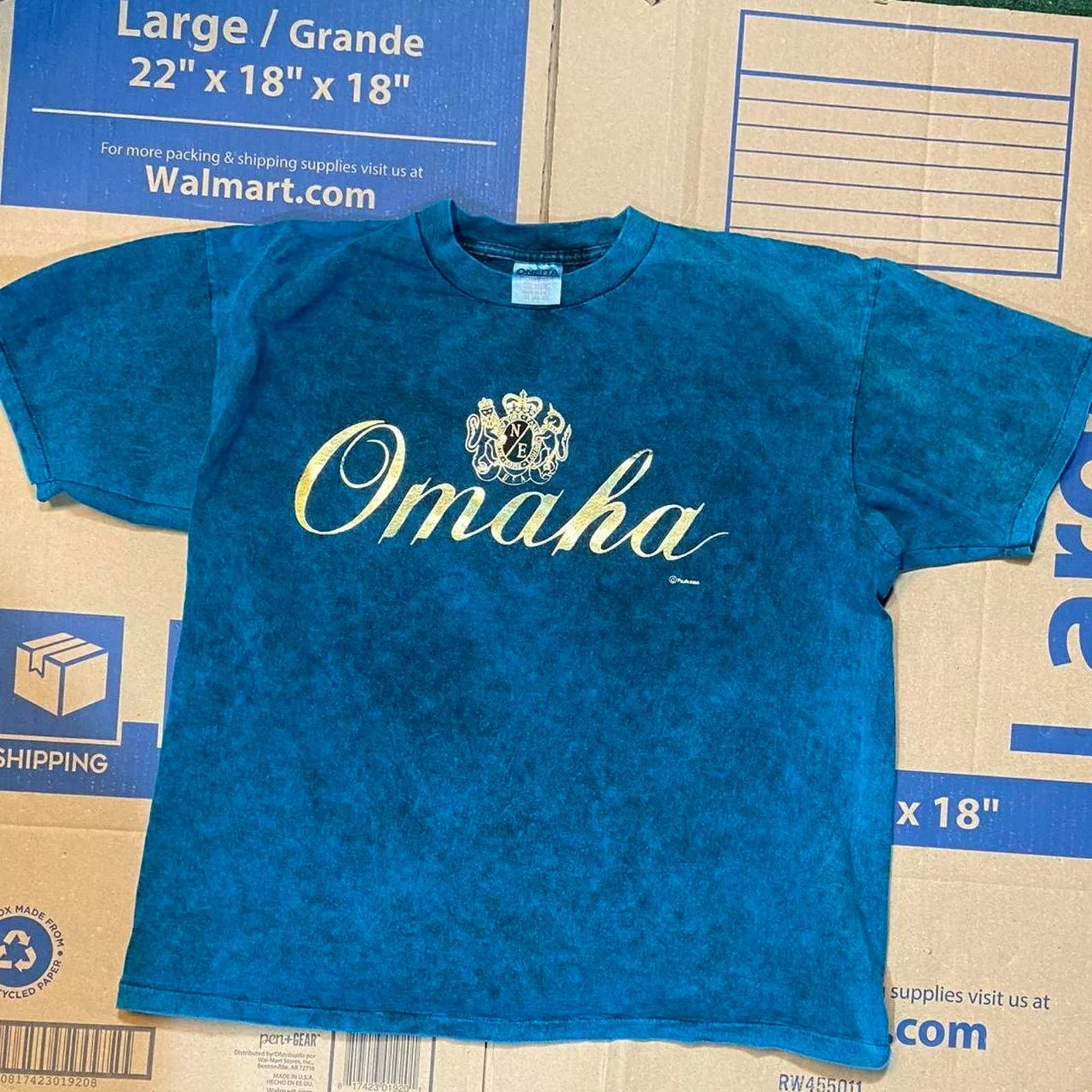 Harley Davidson Short Sleeve T Shirts Harley Davidson 90s omaha nebraska tie dye Blue