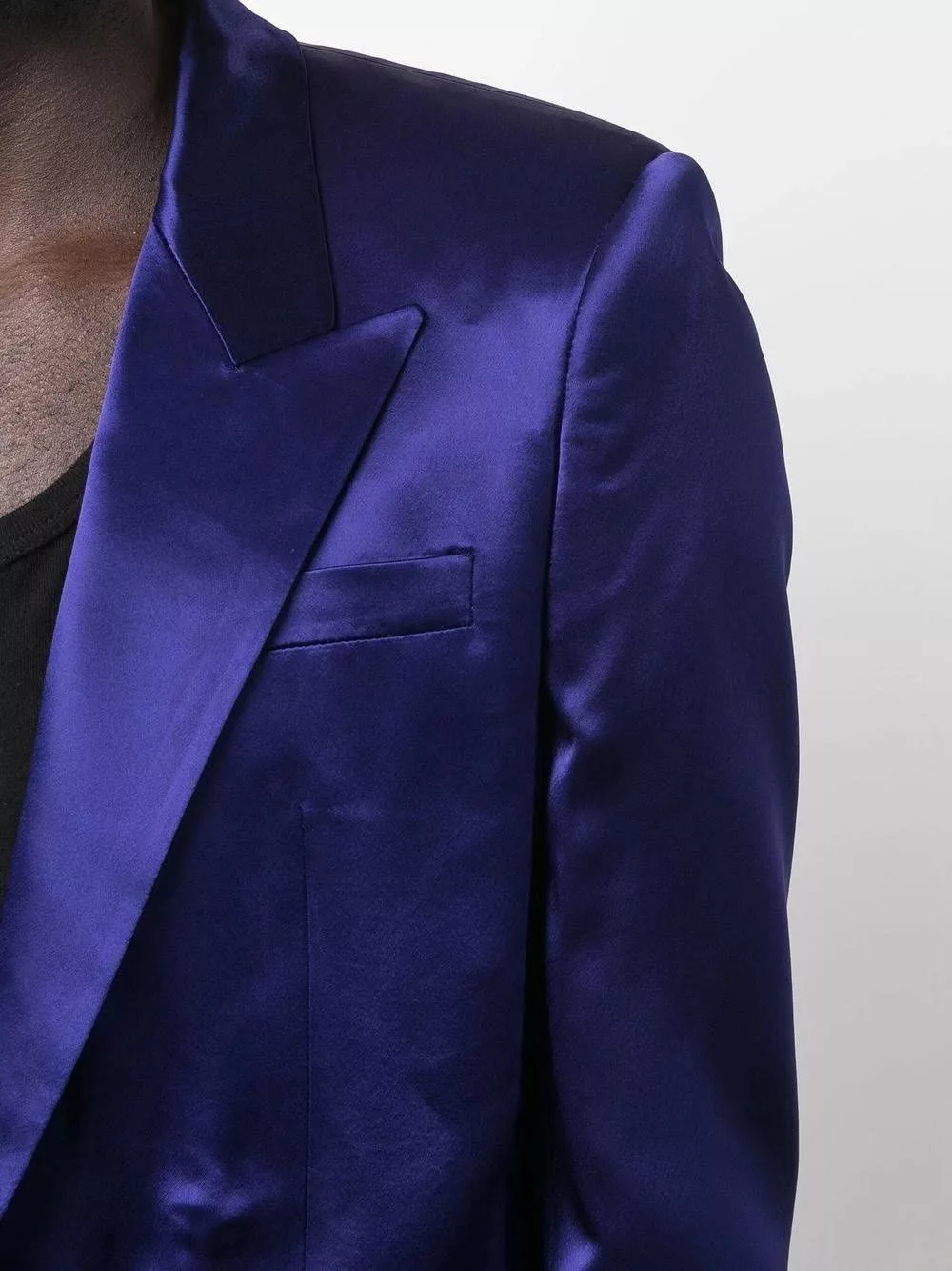 Saint Laurent Paris Light Jackets Saint Laurent Paris o1s1wg110724 Fitted Single-Breasted Jacket Shiny Royal Blue