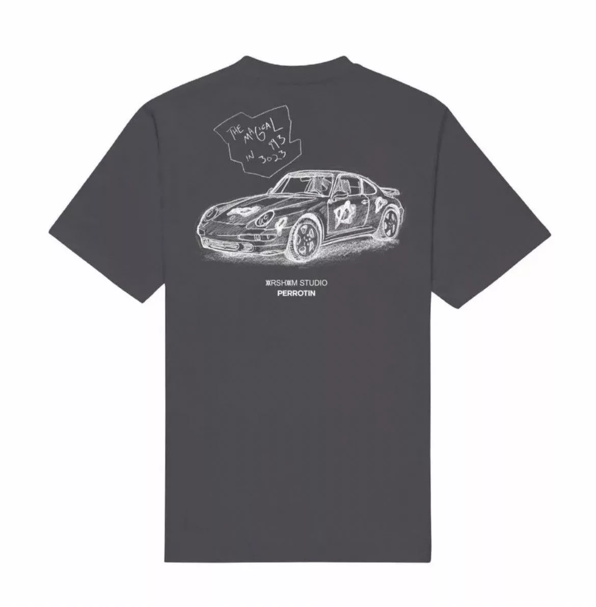 Daniel Arsham Short Sleeve T Shirts Daniel Arsham x Perrotin Porsche T-shirts New Black