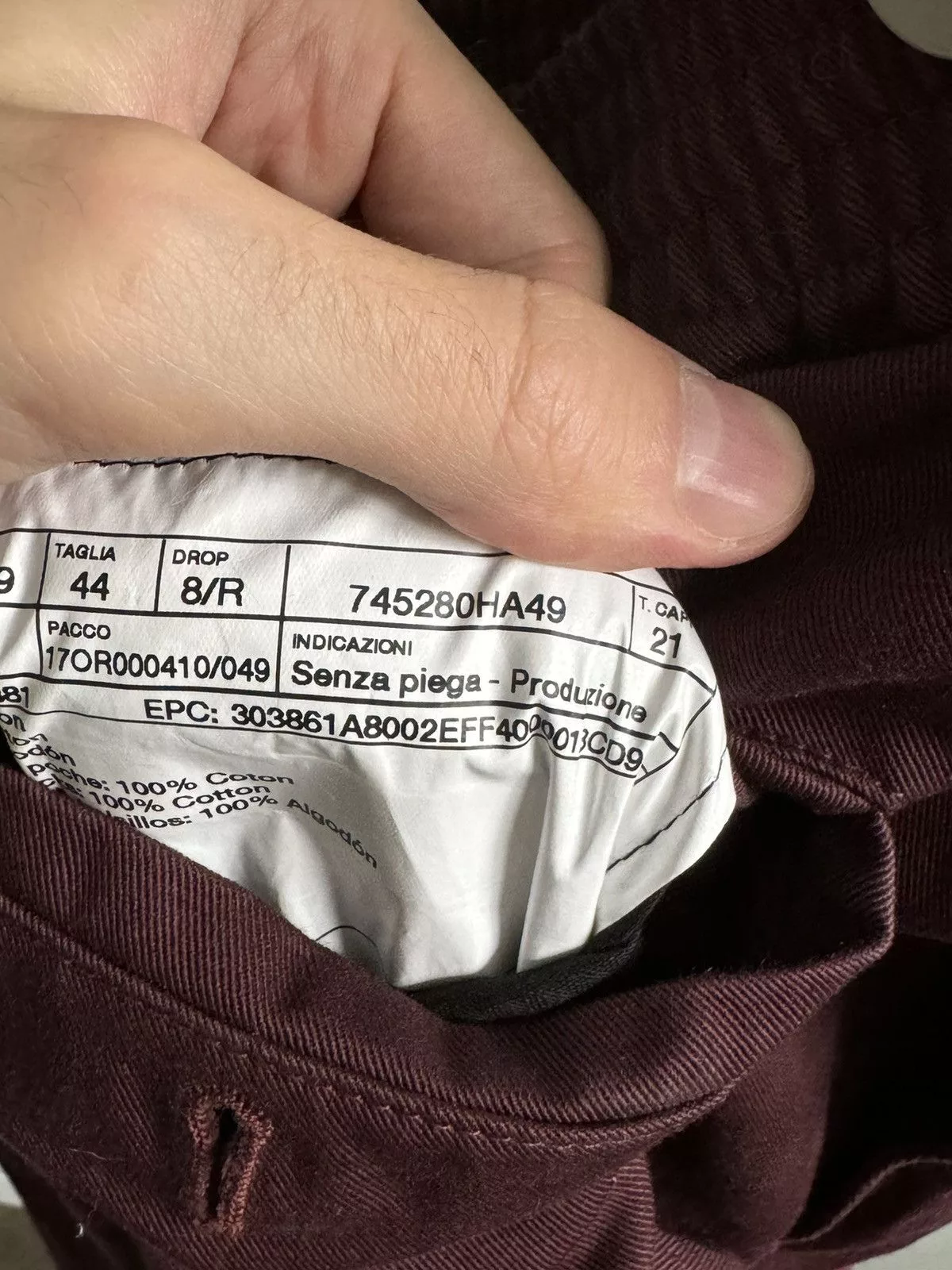 Hermes casual pants Red
