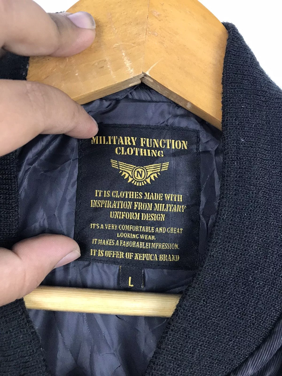 Vintage Bombers Vintage Military Function Clothing Nepuca Bomber Jacket Black