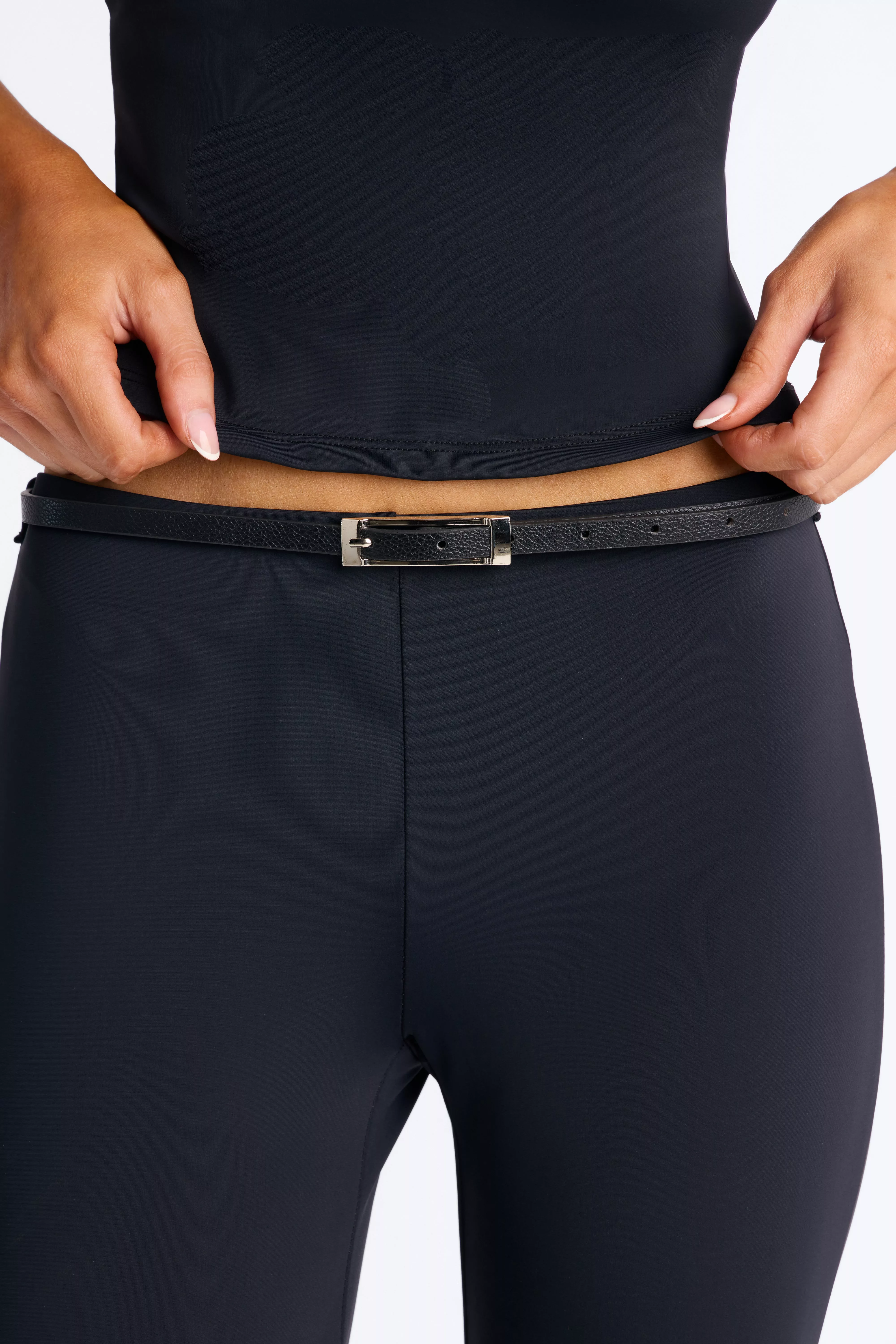 Alexa Belted Capri Set - Black