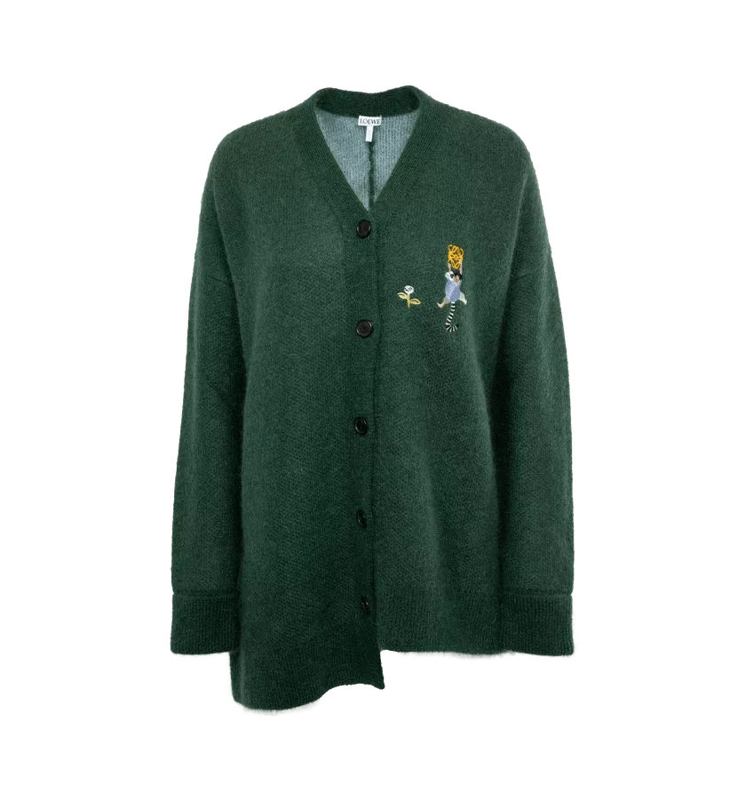 Loewe Sweaters Loewe o1h1sh10624 Cardigan in Dark Green