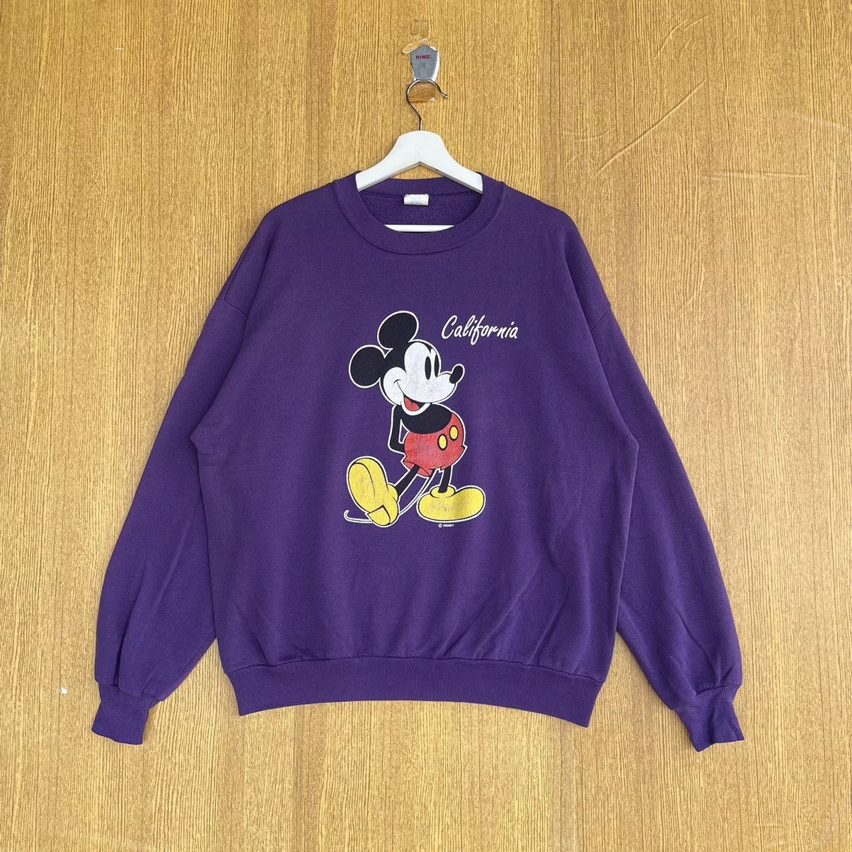Cartoon Network Sweatshirts Hoodies Cartoon Network × Mickey Mouse × Vintage Vintage Famous Cartoon Character Mickey Mouse Sweatshirt Purple