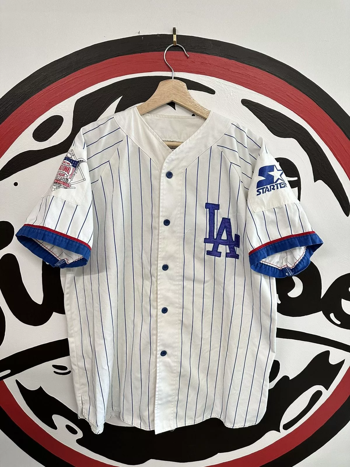 MLB Jerseys MLB × Vintage Vintage 80s Starter Pinstripe Los Angeles Dodgers Jersey White