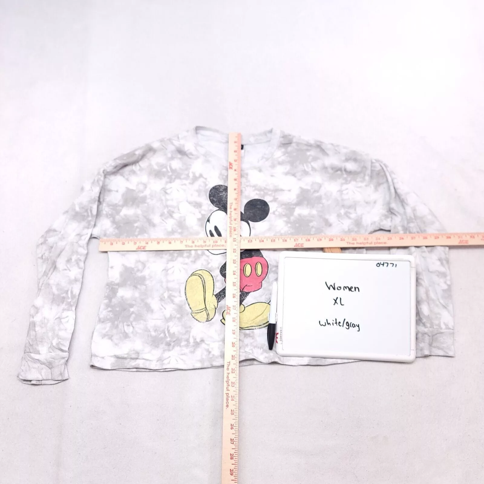 Disney Jackets Disney Mickey Mouse Sweatshirt Womens Size XL White Gray