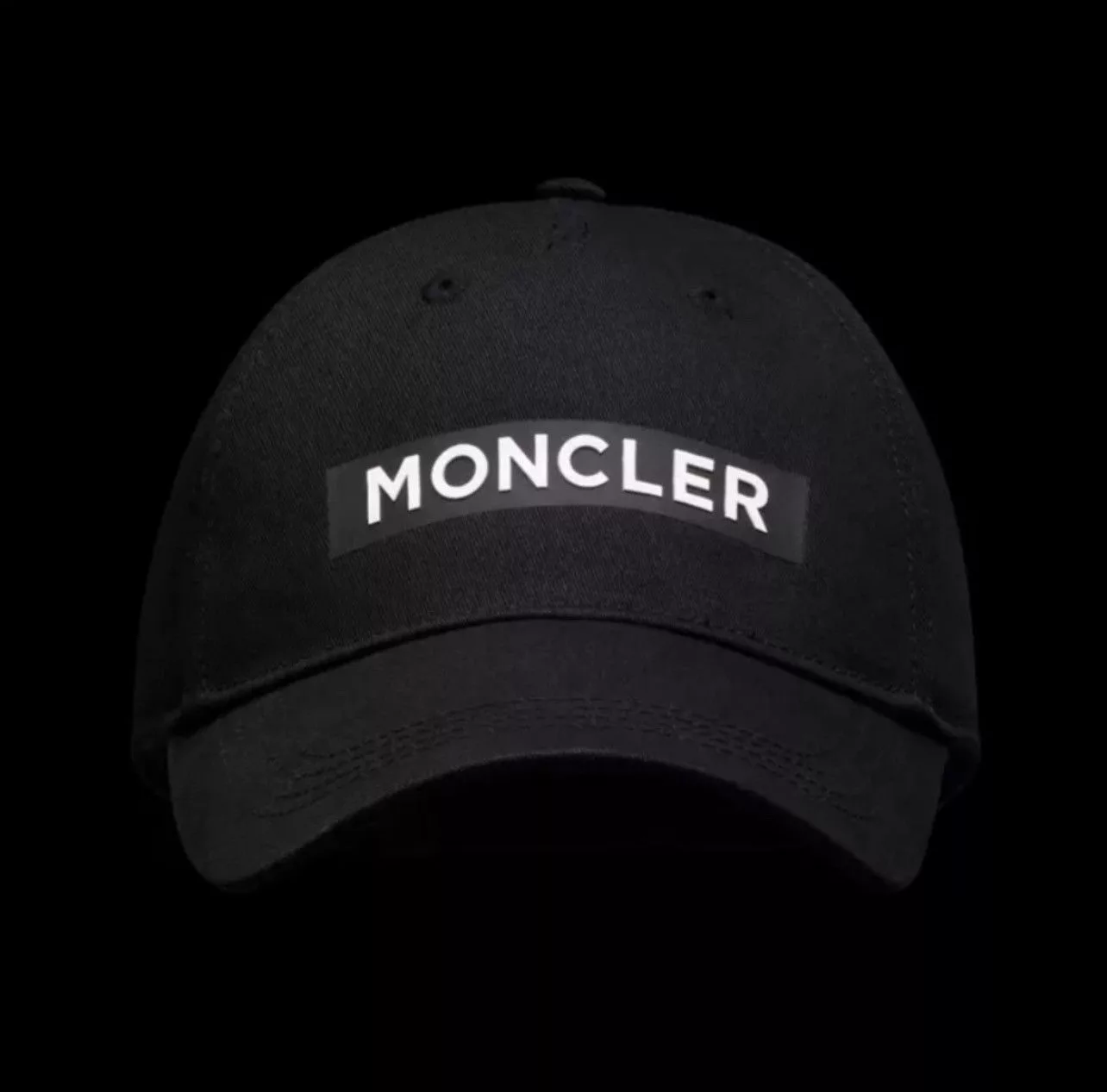 Moncler Hats Moncler Logo Plate Baseball Hat Size UNI Black