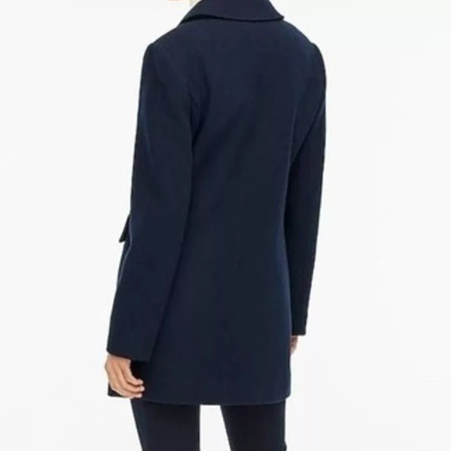 J.Crew Jackets J.CREW Petite Navy Wool-Blend Topcoat w/ Tags, 6P Blue