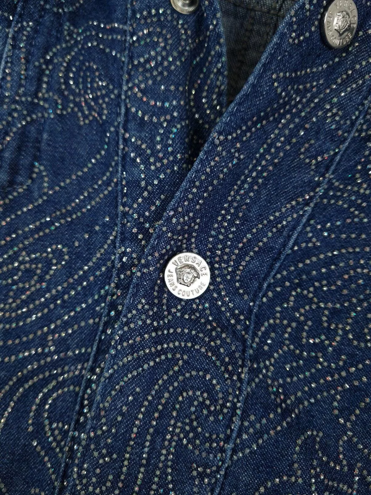 Versace Jeans Couture Jackets Versace Jeans Couture Versace Jeans Jacket Size Small Denim Sparkle Vtg Blue