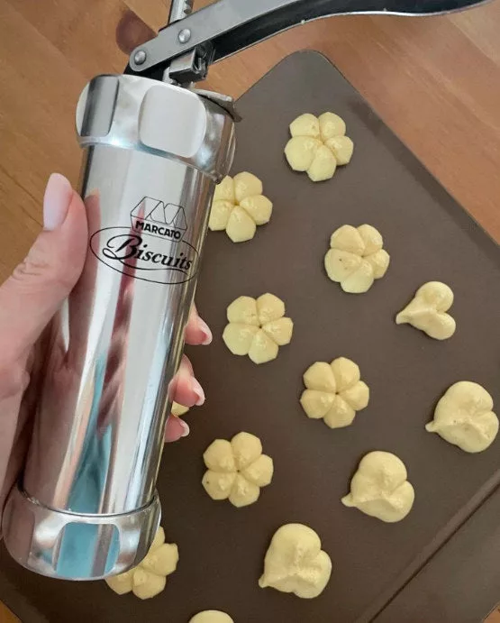 Cookie Press Biscuits Design Silver