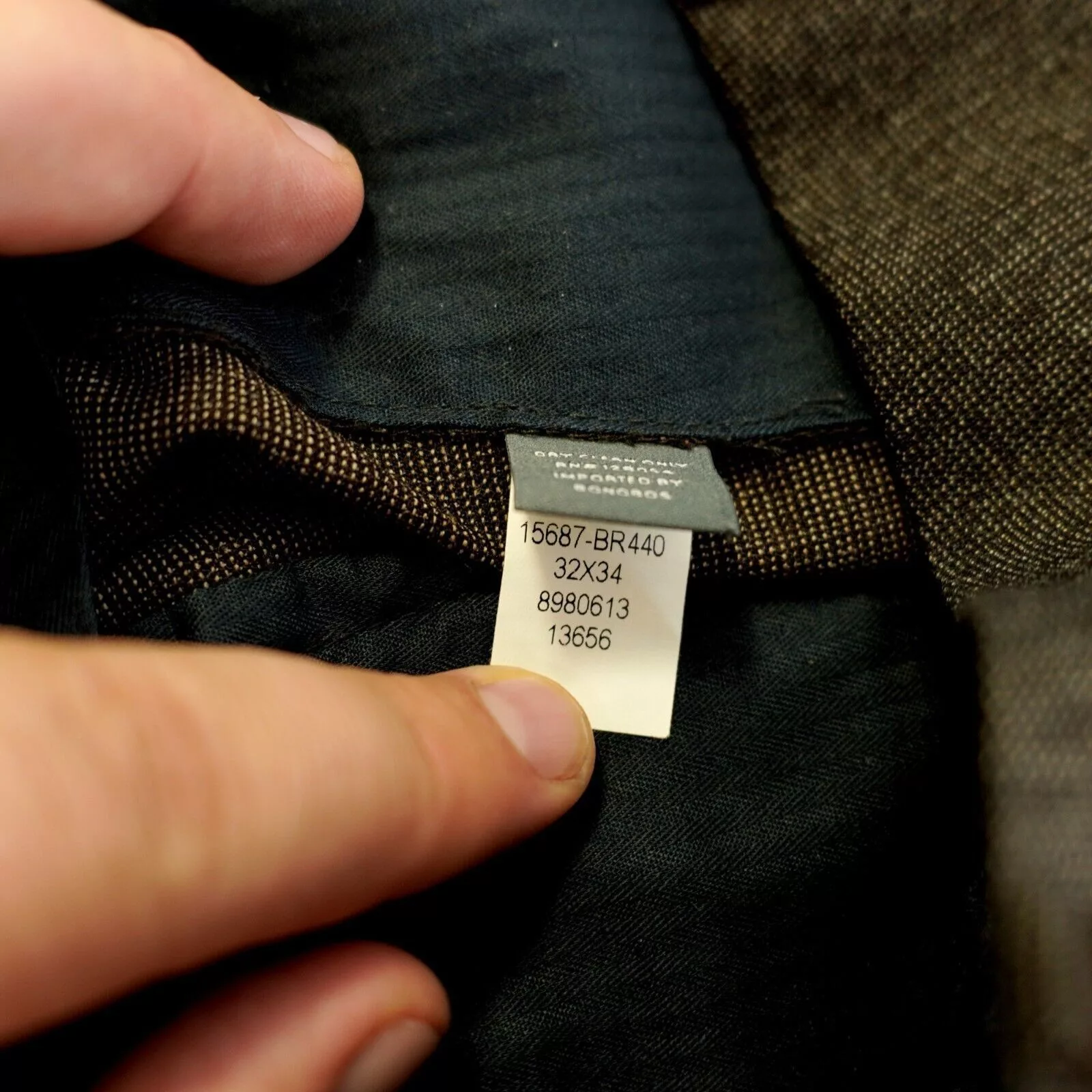 Bonobos Formal Trousers Bonobos Marzotto Wool Brown Nailshead Flat Front Mid Rise Dr