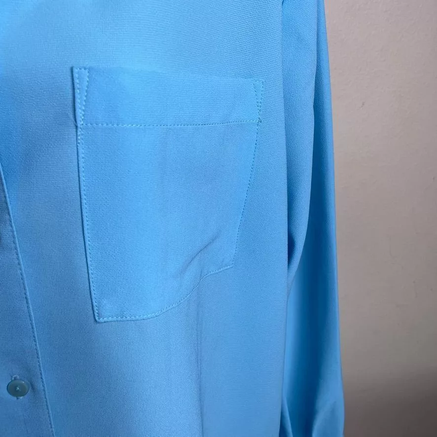 Other Blouses Other Womens Button Down Dress Blouse Lightweight Blue Top Plus Si